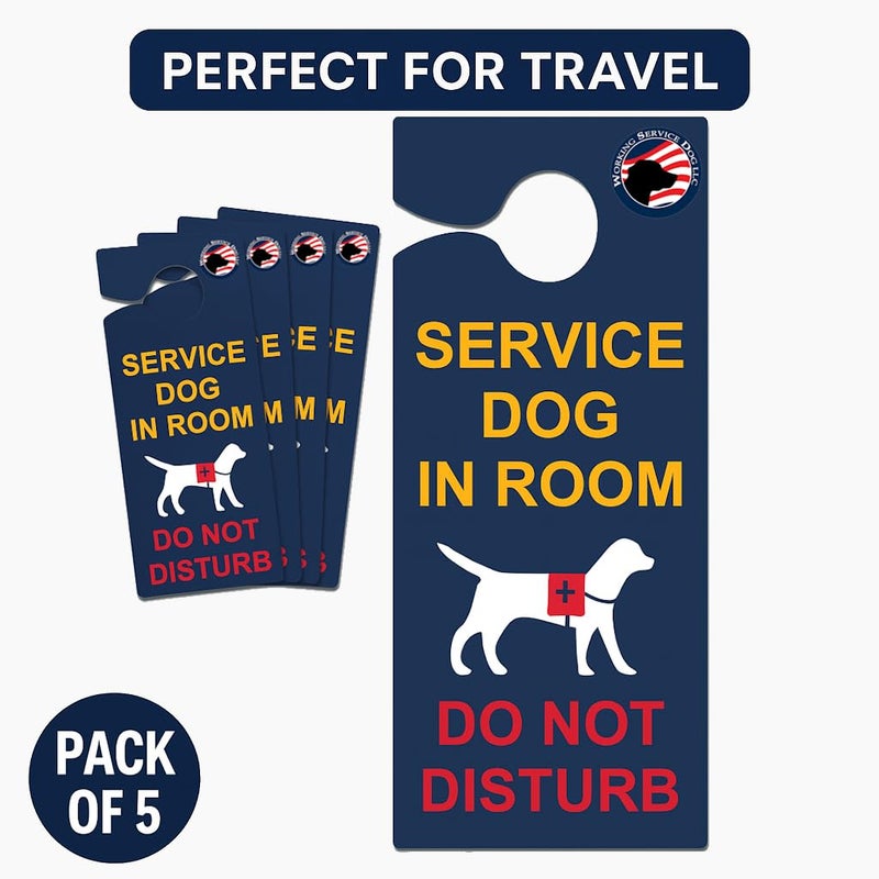 WORKINGSERVICEDOG.COM "Service Dog in Room - Do Not Disturb" - Door-hanger Pack of 5 - Image 2